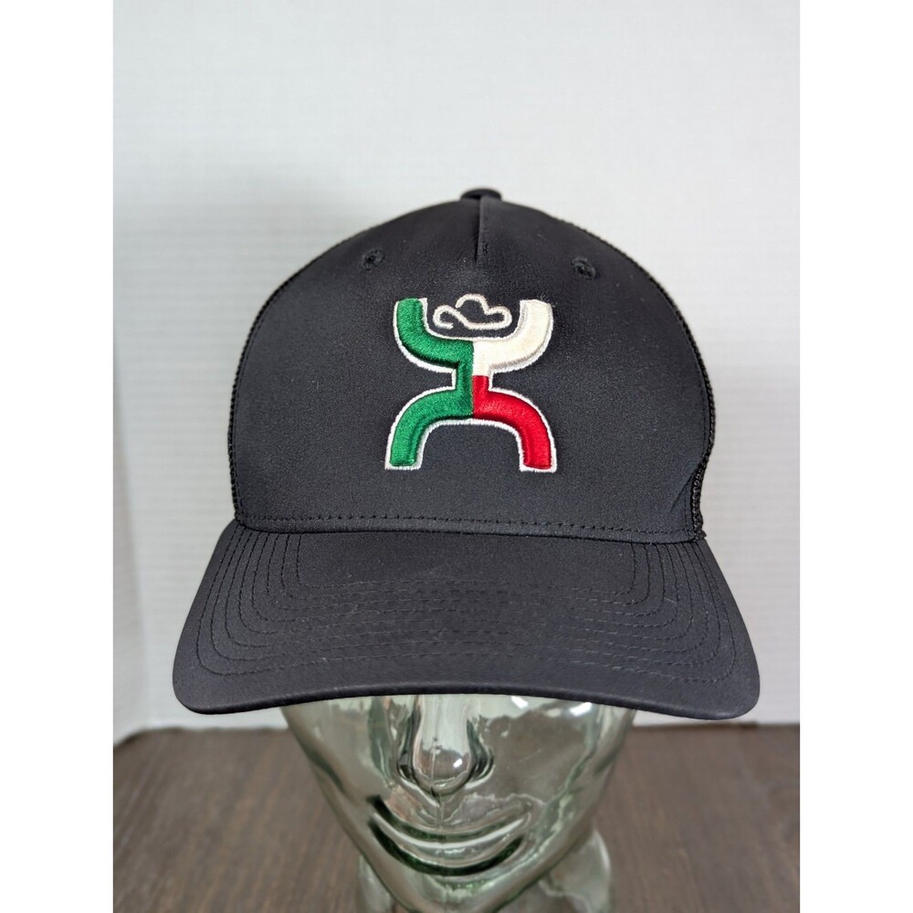 Hooey Trucker Hat Fitted Small-Medium Black Mexico Tri Colors Western Cowboy